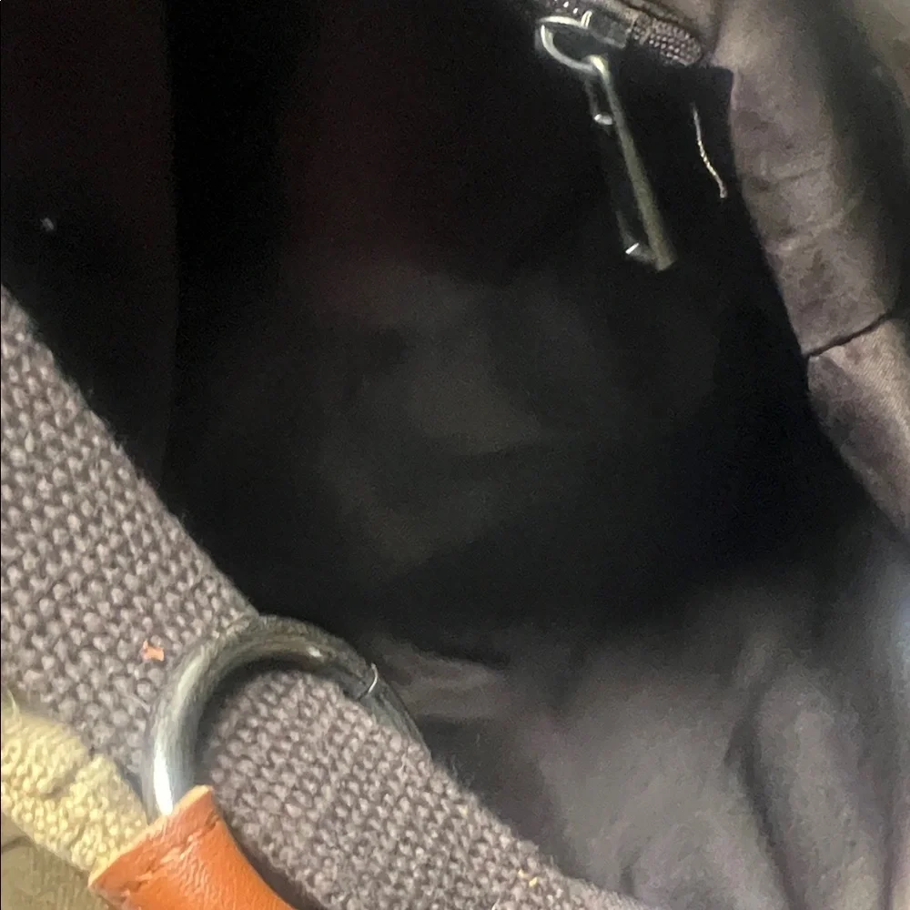 Tan Canvas and Brown Leather Men's Bag